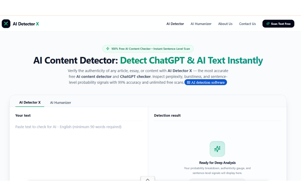 AI Detector X · ChatGPT Checker & Humanizer Portal